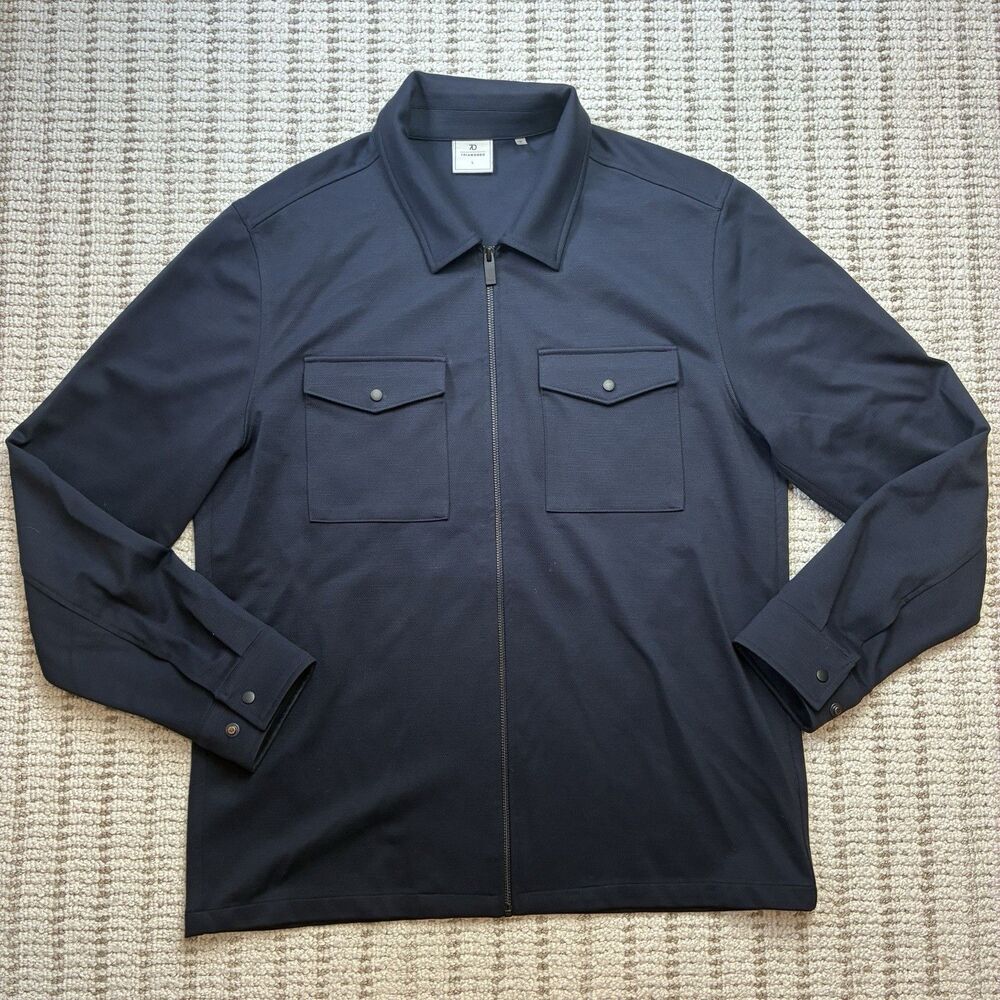 7 Diamonds Mens Yeager Jacket Zip Stretch Utility Pockets Navy Blue Size L